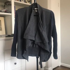 Cozy Navy and Gray cotton elbow patch sweater M